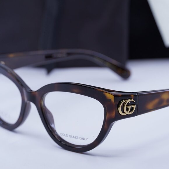 Gucci GG1598O 002 Cat Eye Eyeglasses 51mm - Havana - Picture 9 of 11